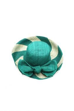 NEW SHEBOBO women's audrey 5" wide brim straw hats in teal two tone
